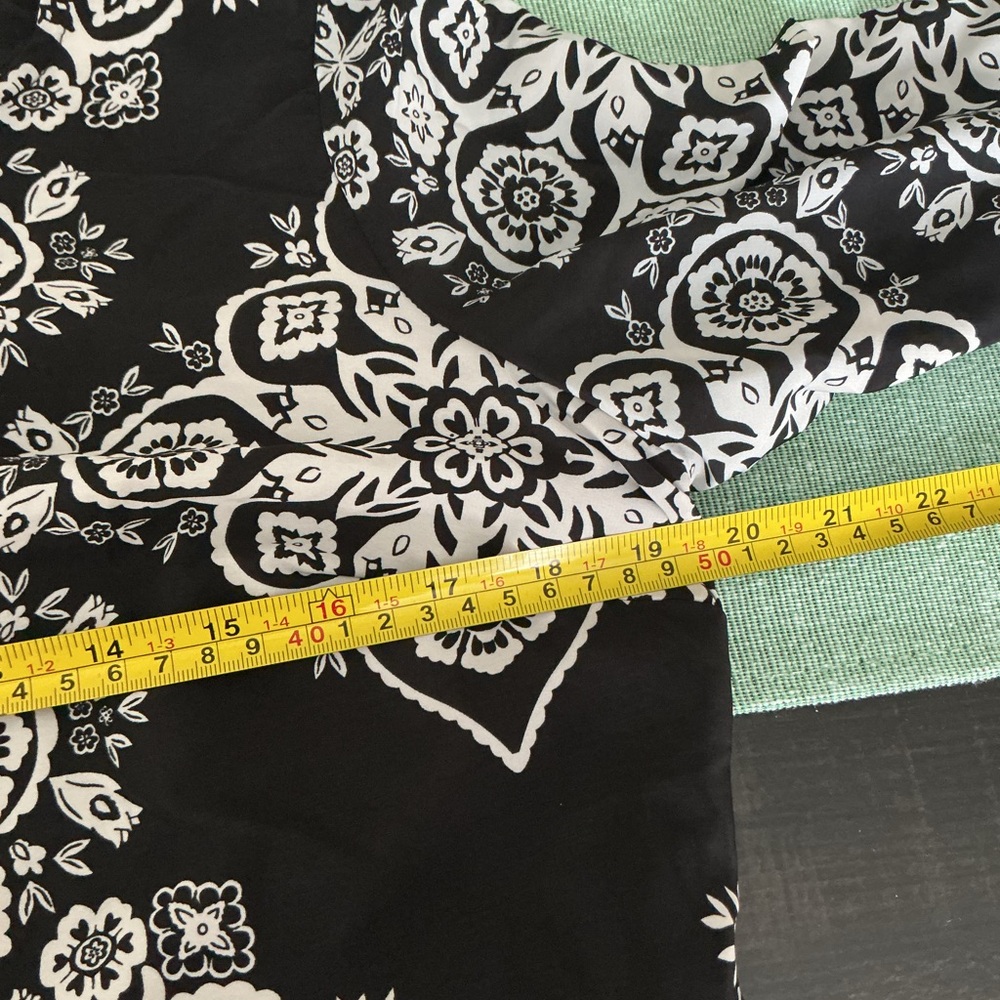 Old Navy Black White Print Shift Dress Size M D08 - Picture 7 of 9